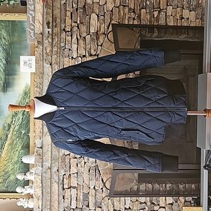 LAST CHANCE !! MICHAEL KORS Navy Black Quilted Down Fill Puffer Jacket Coat